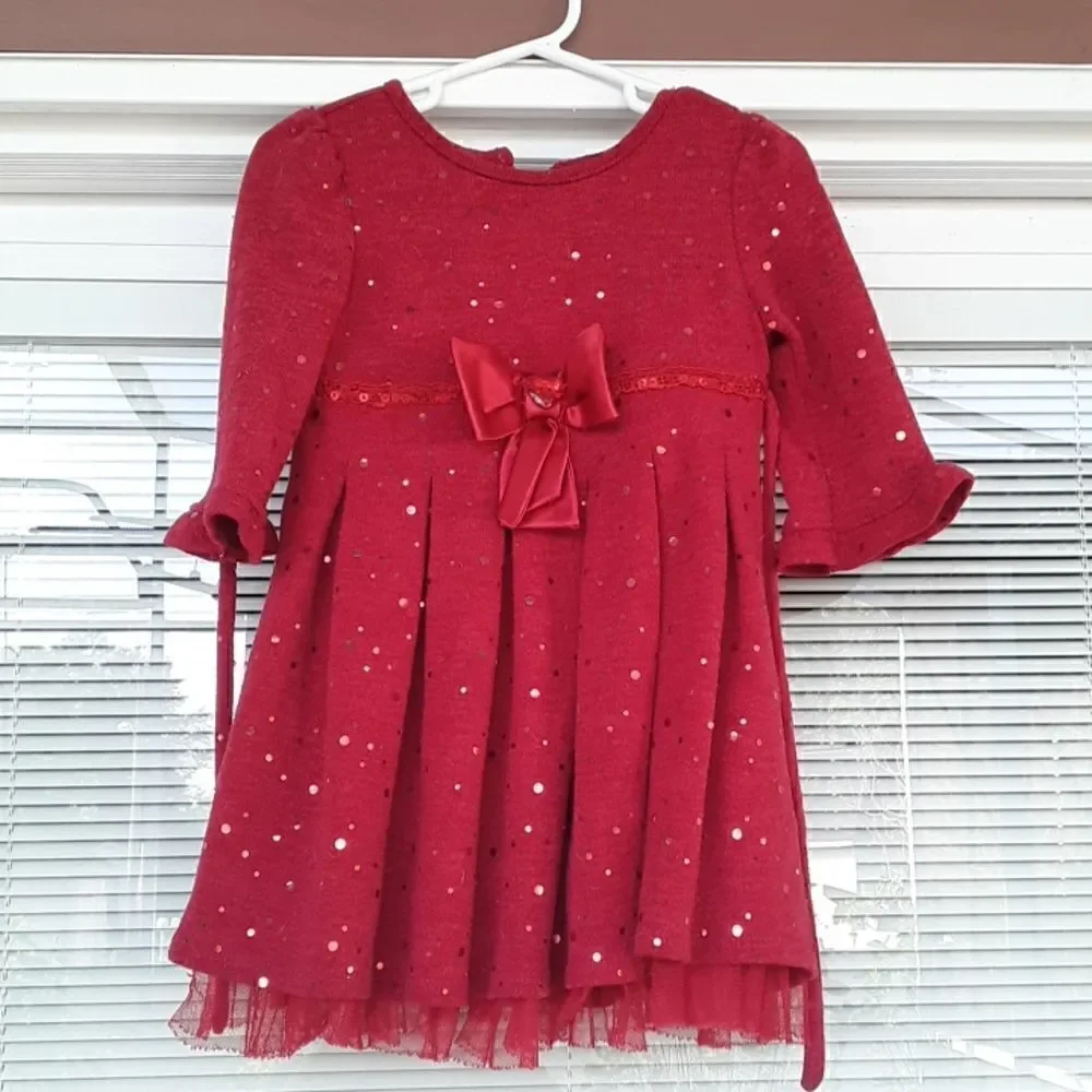 2 Great Dresses For Christmas.Younland,Red Color,size 3 T and Pink Violet.